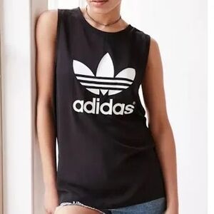 Adidas Women's Black Oversized Muscle Tank